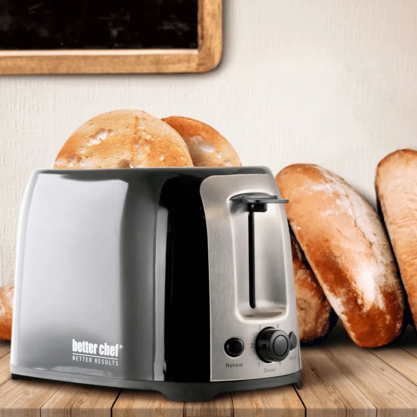 Better Chef Deluxe Cool Touch Wide-Slot 2-Slice Toaster with Stainless Accents