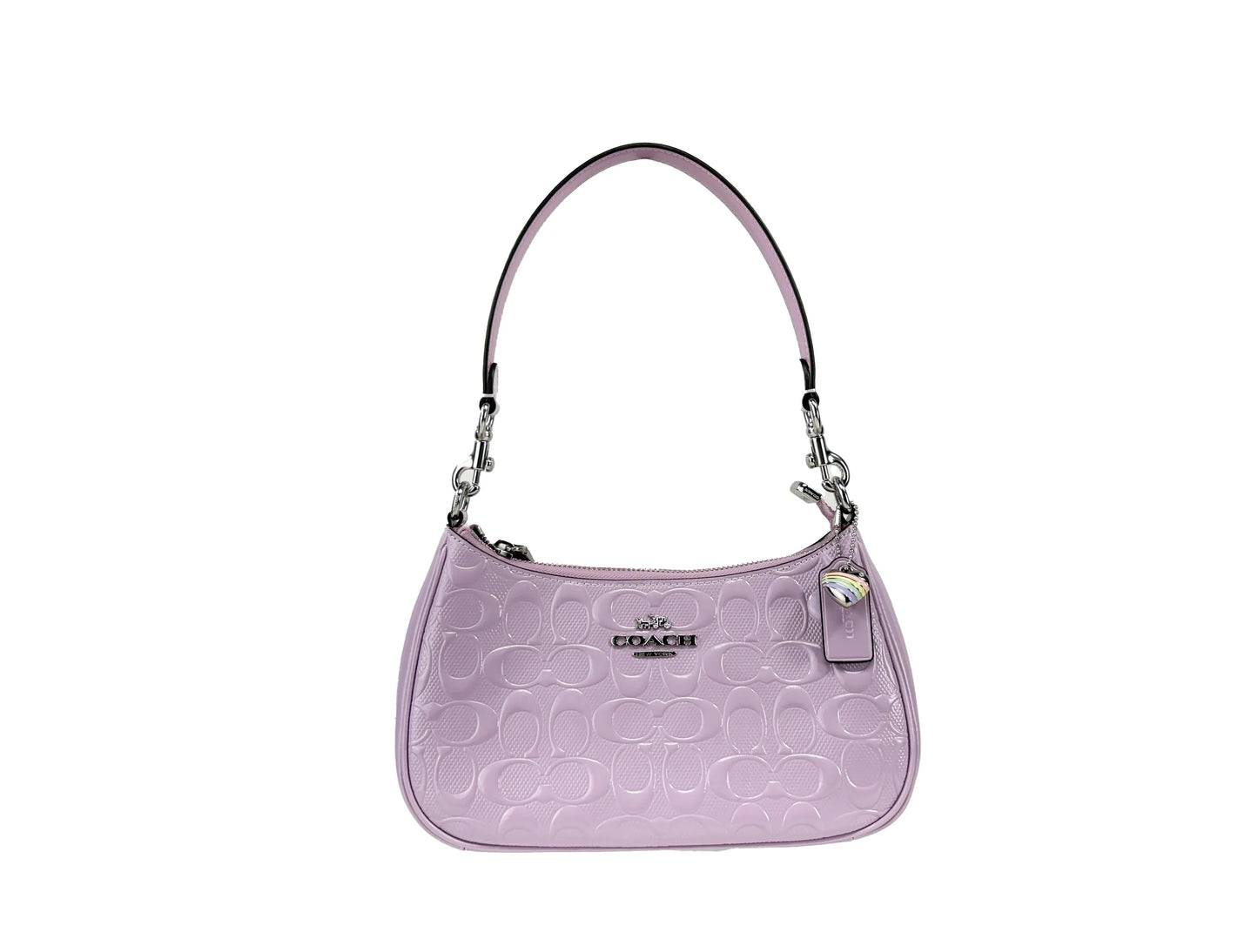Coach Teri Mini Patent Leather Heart Charm Crossbody Bag