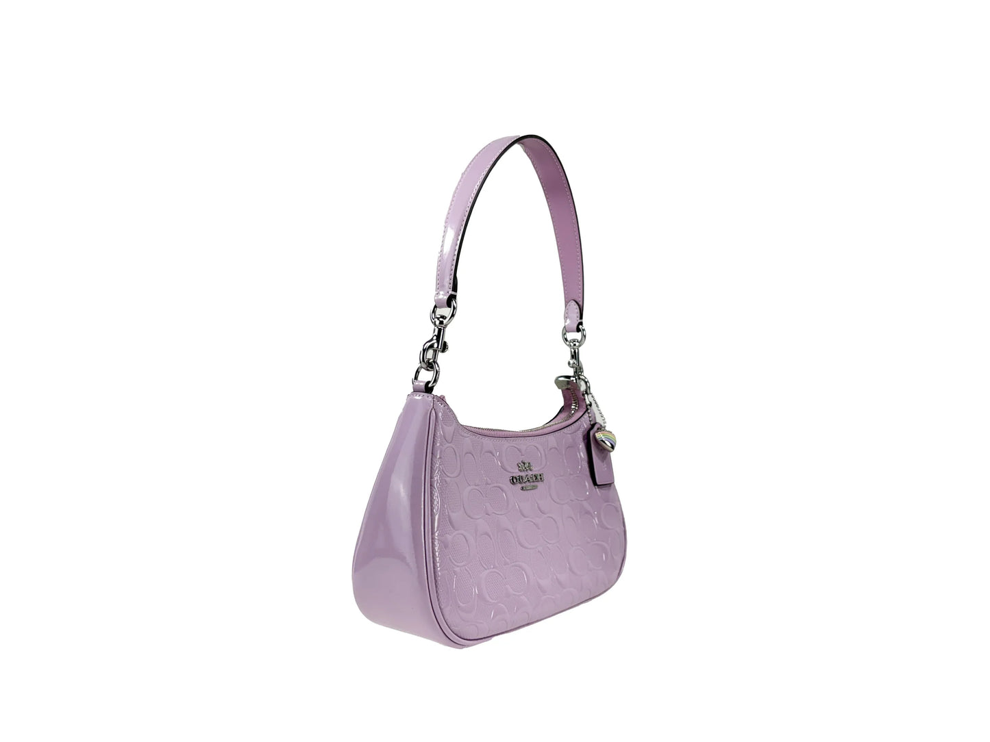 Coach Teri Mini Patent Leather Heart Charm Crossbody Bag