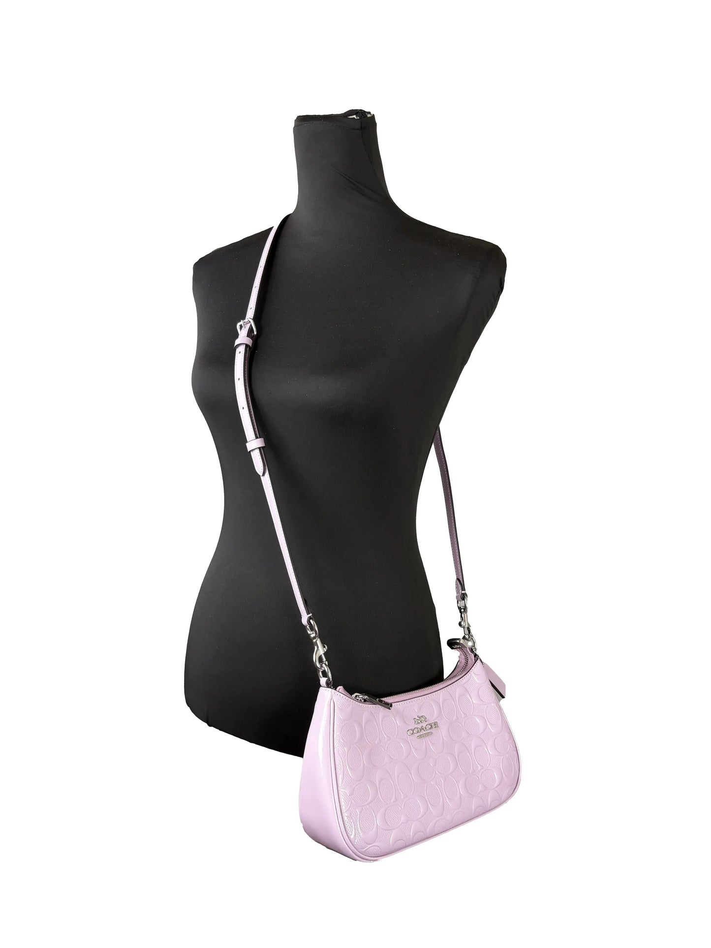 Coach Teri Mini Patent Leather Heart Charm Crossbody Bag