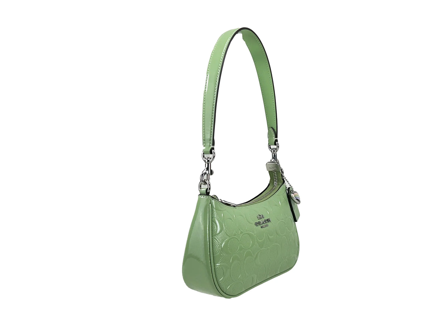 Coach Teri Mini Patent leather Heart Charm Crossbody Bag