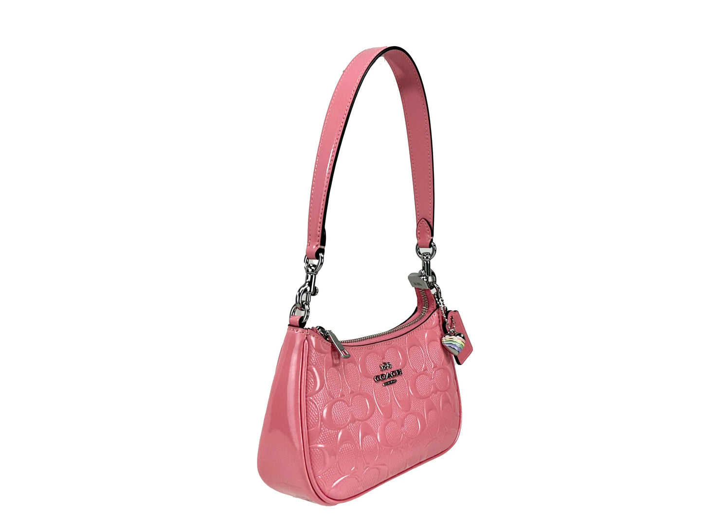 Coach Teri Mini Patent leather Heart Charm Crossbody Bag