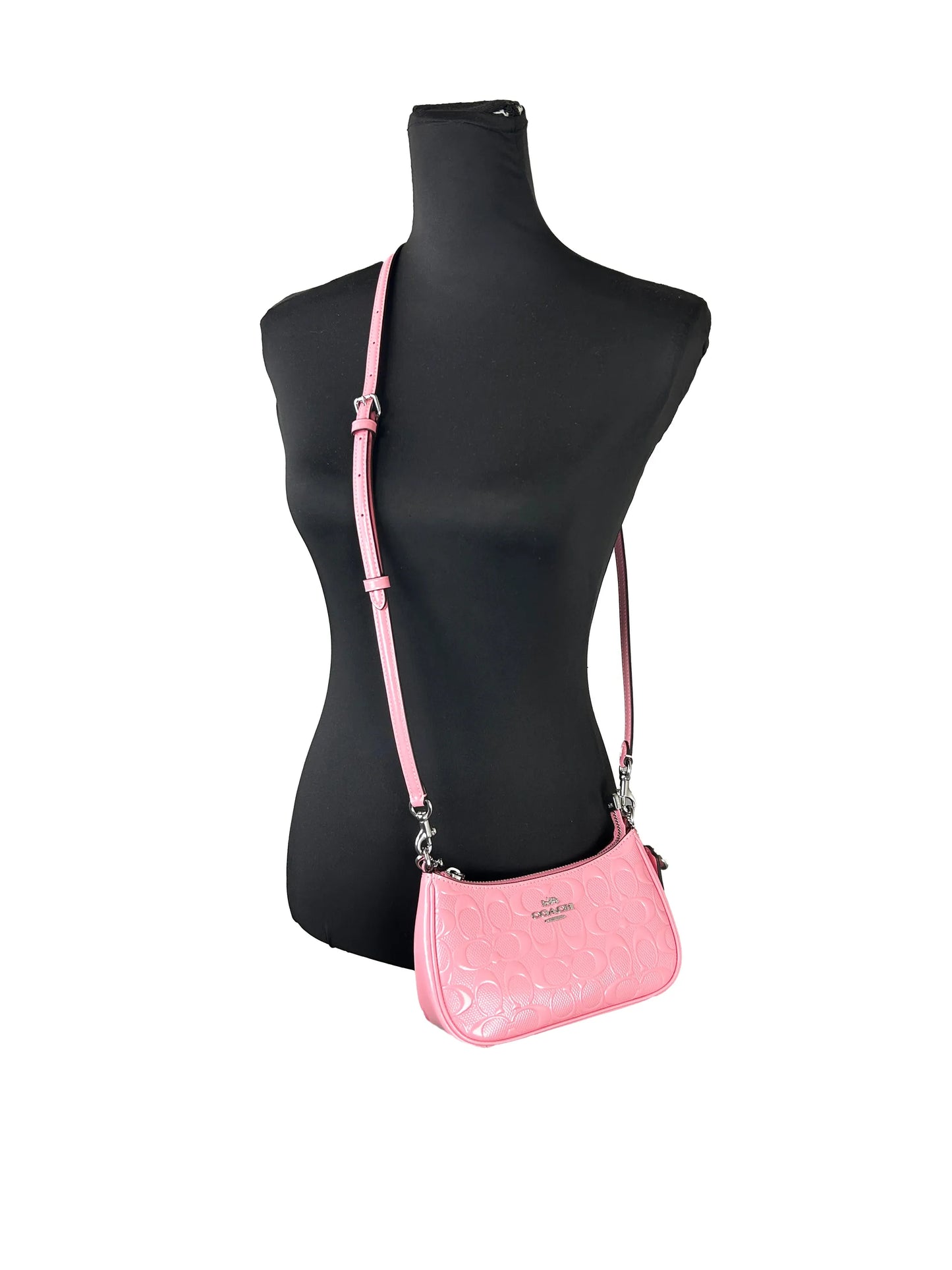 Coach Teri Mini Patent leather Heart Charm Crossbody Bag