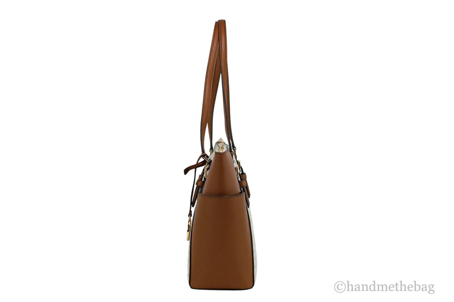Michael Kors Charlotte Leather Top Zip Tote Bag Purse