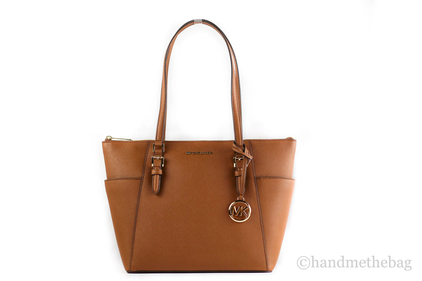 Michael Kors Charlotte Luggage Leather Top Zip Tote