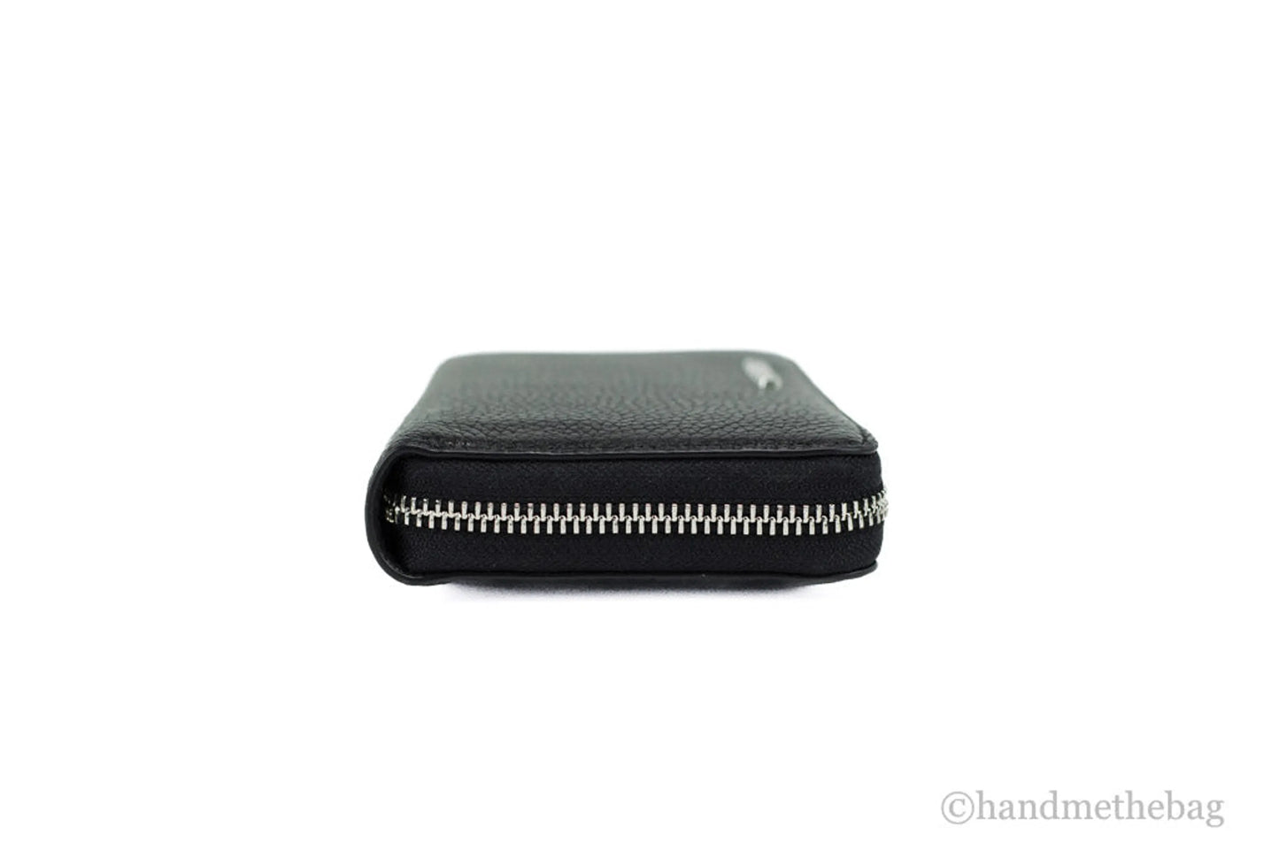 Michael Kors Jet Set Travel Black Leather Silver Continental Wrist Wallet
