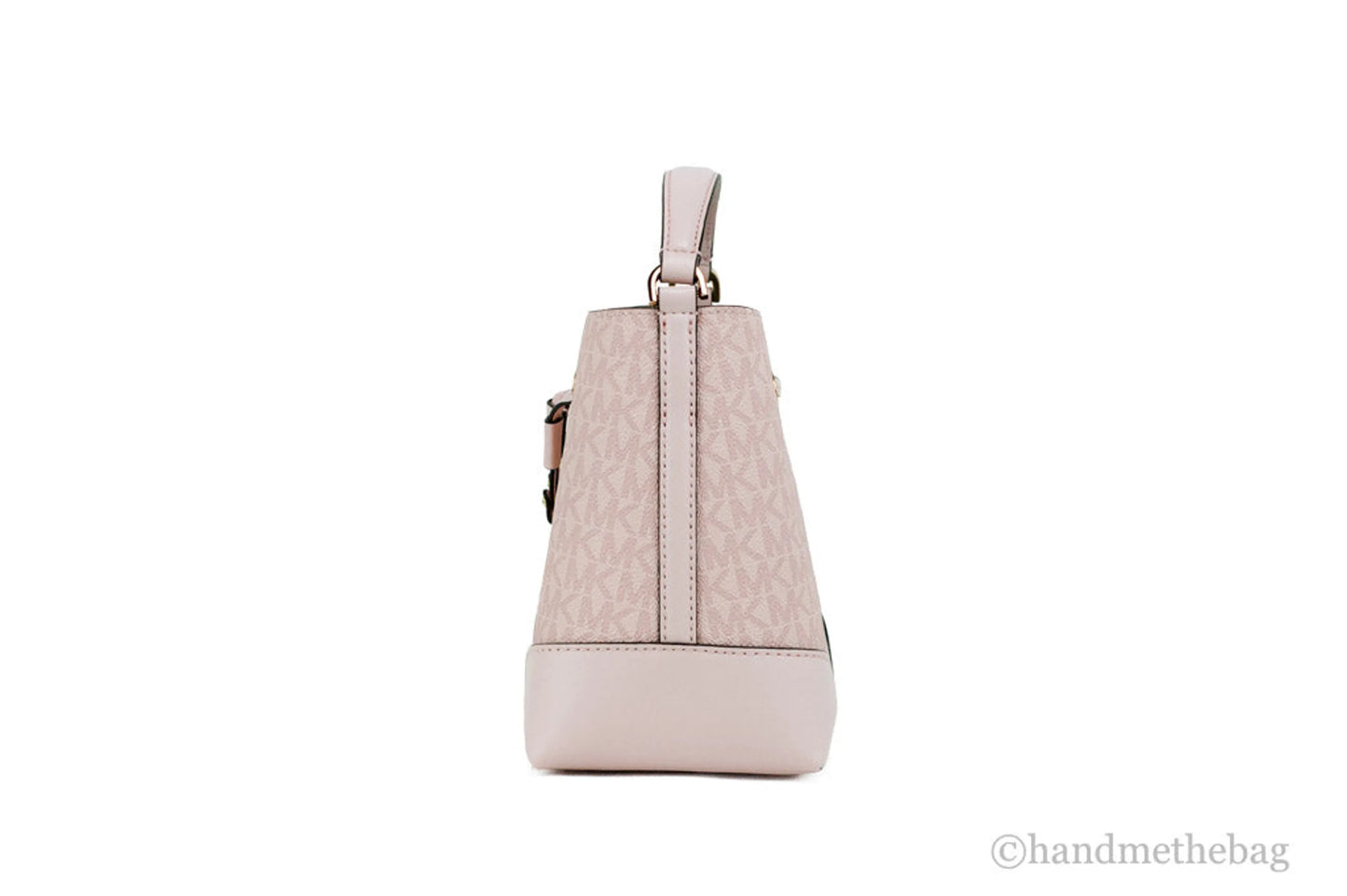 Michael Kors Mercer Dark Powder Blush PVC Bucket Crossbody Handbag Purse