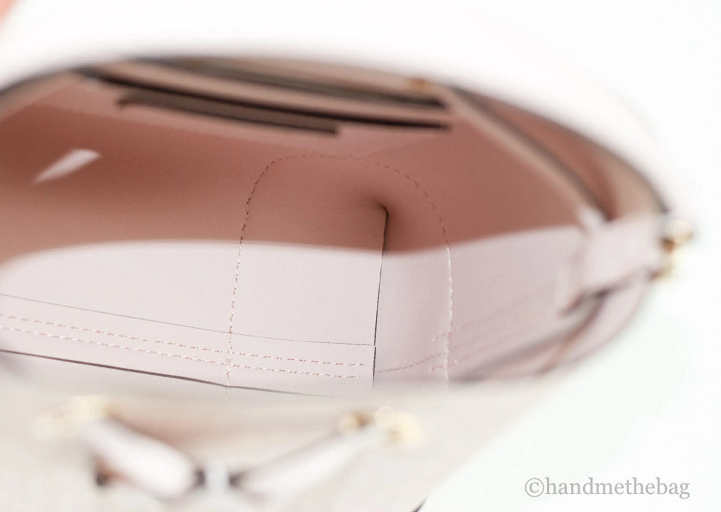 Michael Kors Mercer Dark Powder Blush PVC Bucket Crossbody Handbag Purse