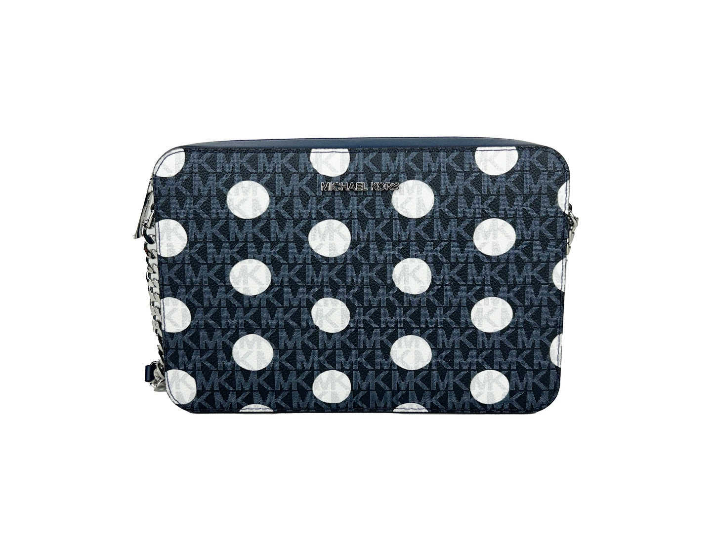 Michael Kors East West Leather Zip Chain Crossbody Bag