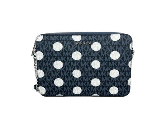 Michael Kors East West Leather Zip Chain Crossbody Bag