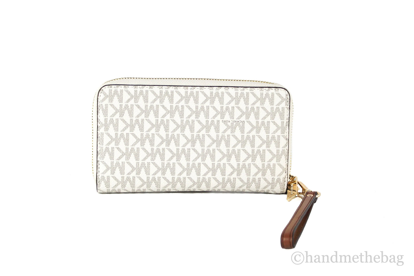 Michael Kors Leather Vanilla Multifunction Phone Wristlet Wallet