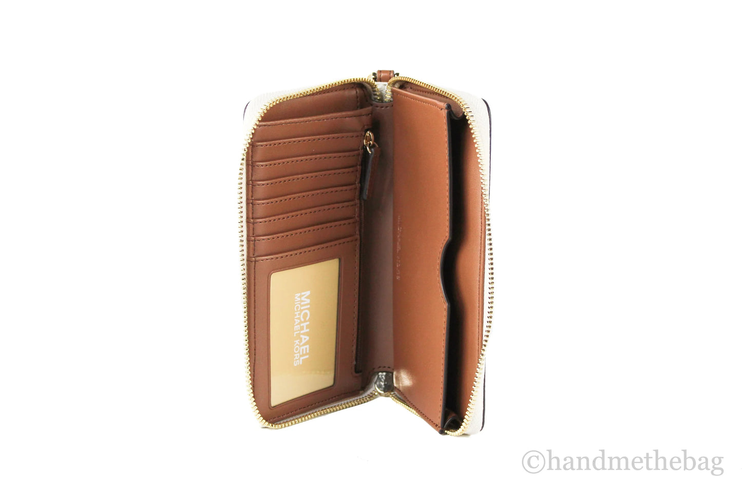 Michael Kors Leather Vanilla Multifunction Phone Wristlet Wallet