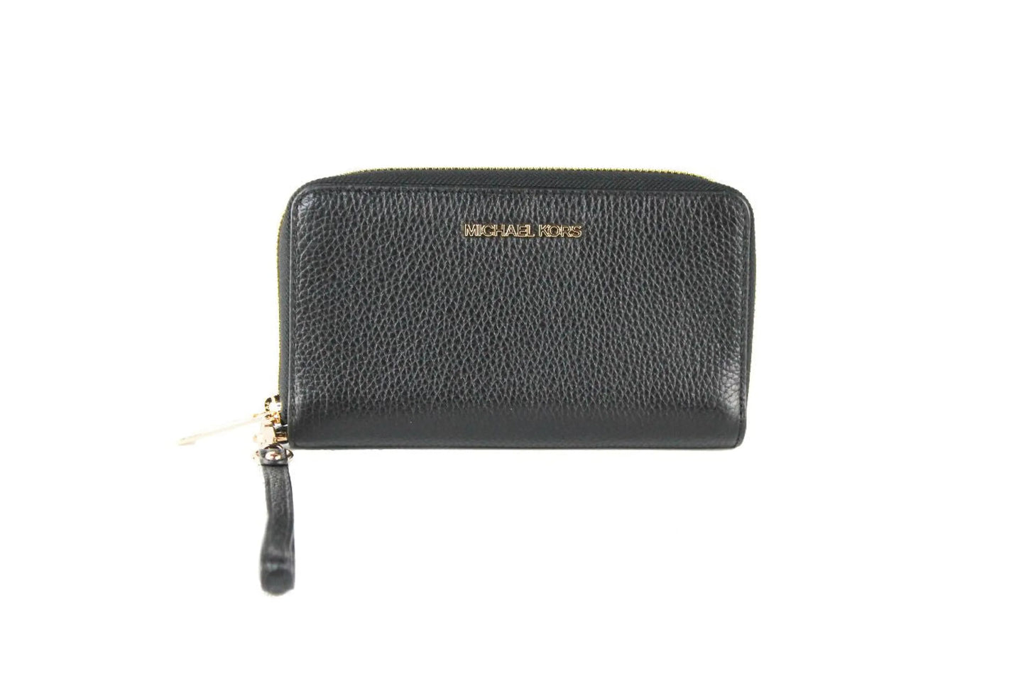 Michael Kors Jet Set Leather Gold Multifunction Phone Wristlet Wallet