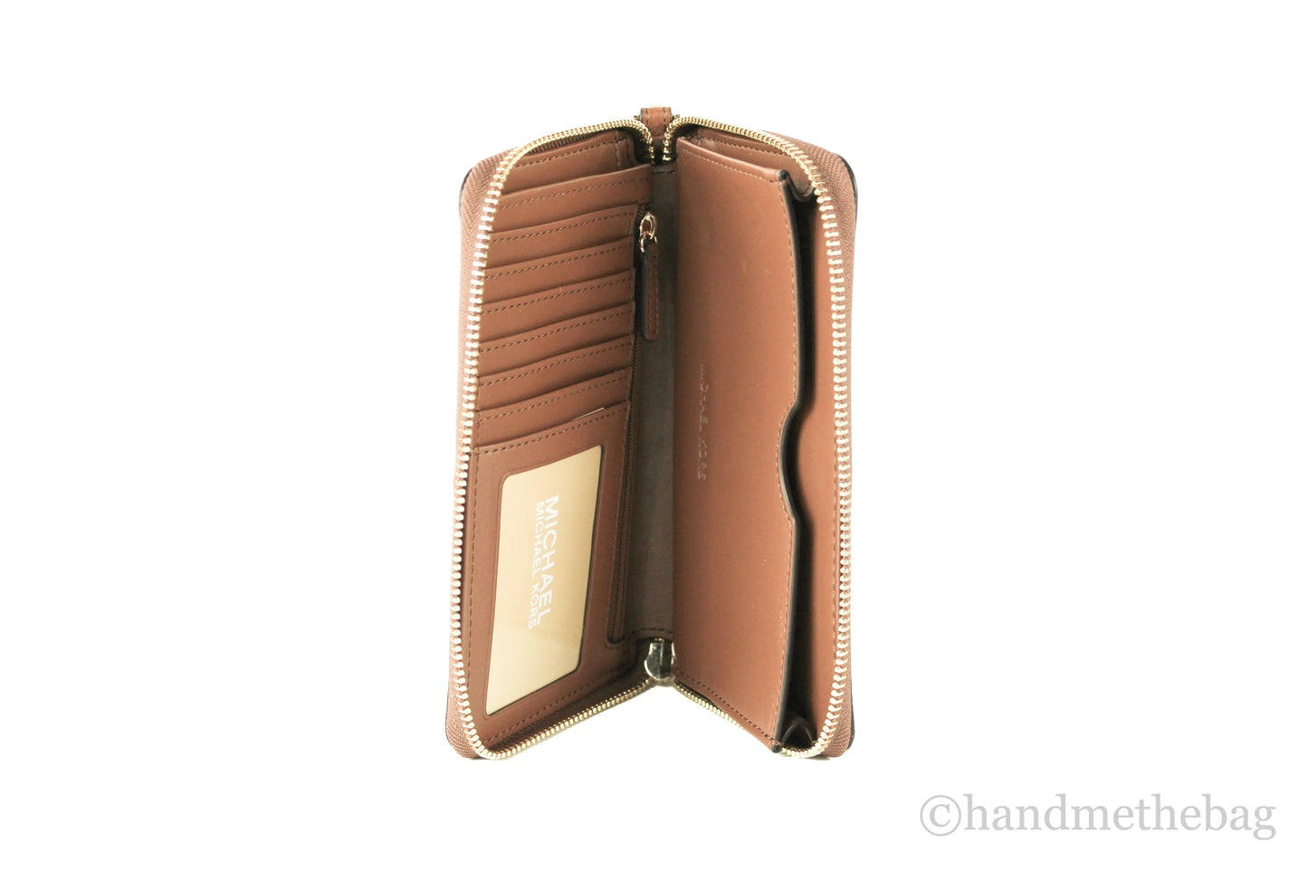 Michael Kors Jet Set Luggage Leather Multifunction Phone Wristlet Wallet