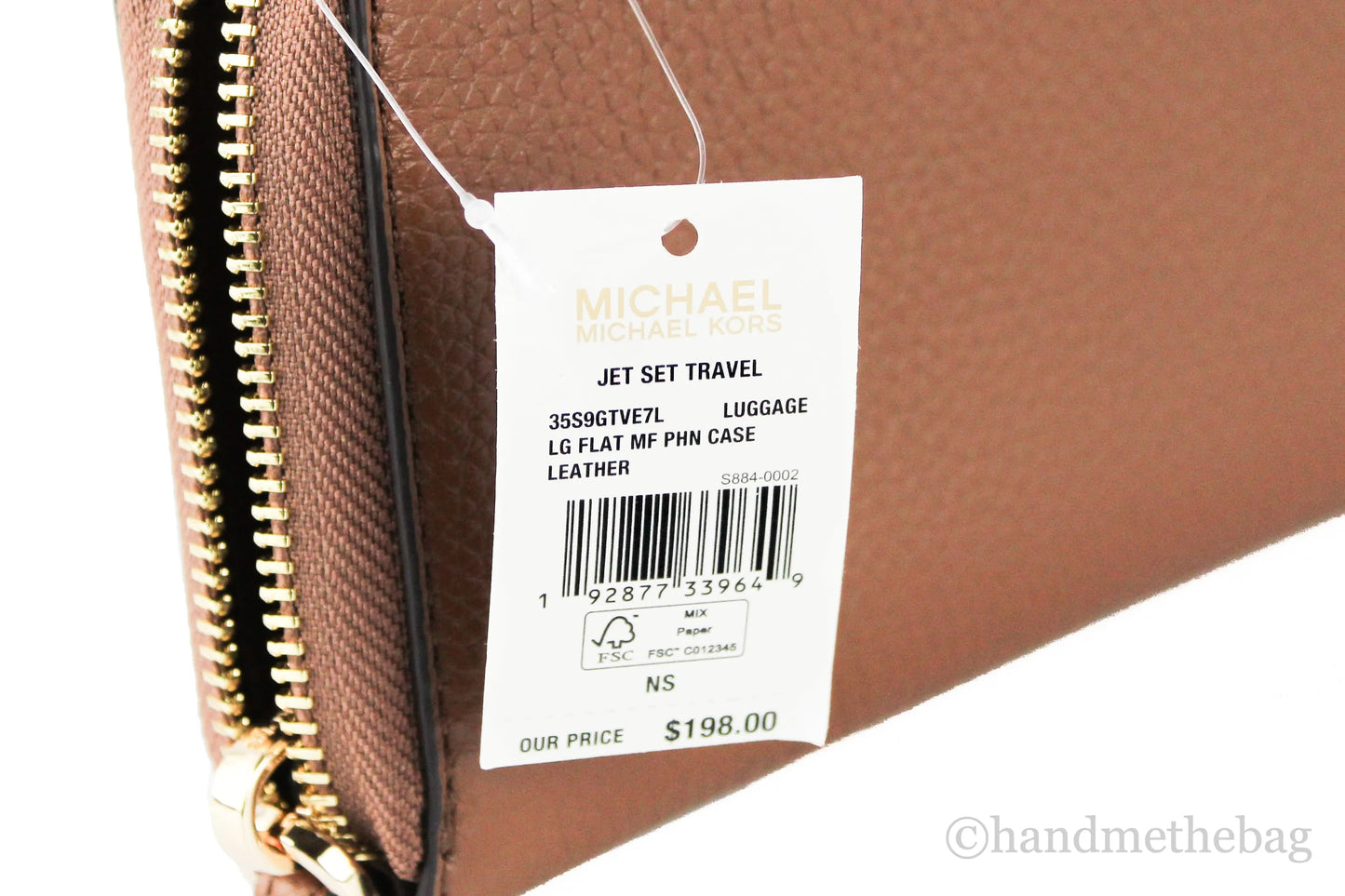 Michael Kors Jet Set Luggage Leather Multifunction Phone Wristlet Wallet