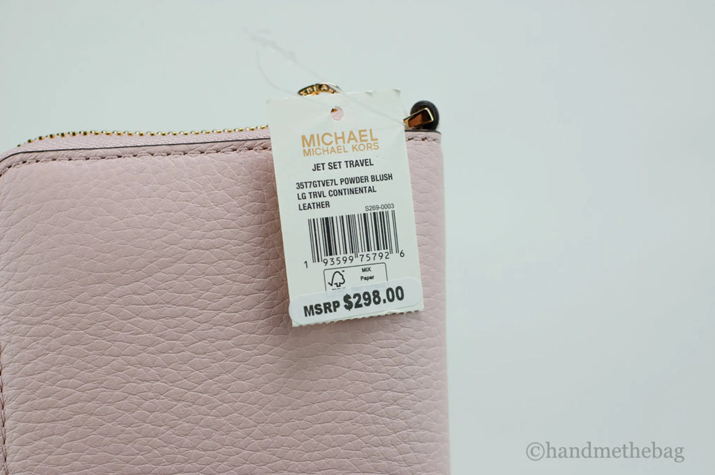 Michael Kors Jet Set Travel Powder Blush Continental Wristlet Wallet