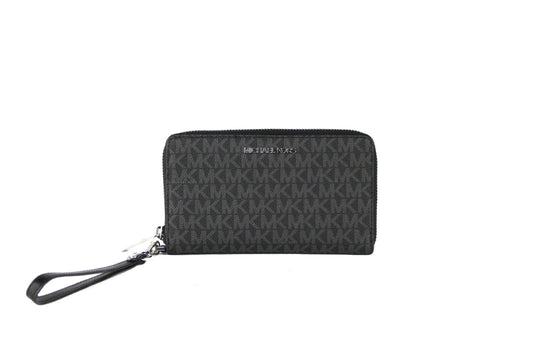 Michael Kors Jet Set Signature Zip Around Phone Holder Wrist Wallet