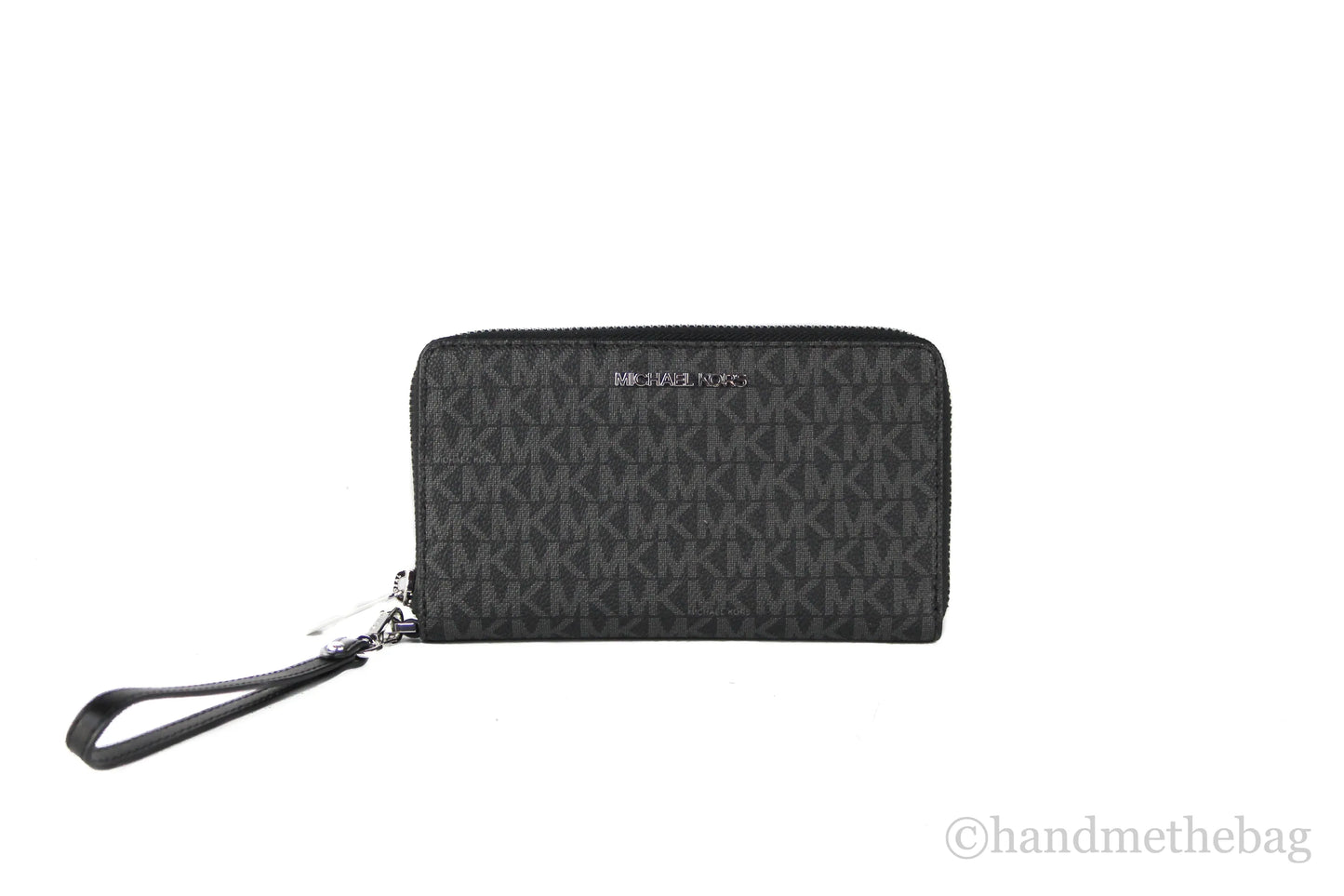 Michael Kors Jet Set Signature Zip Around Phone Holder Wrist Wallet