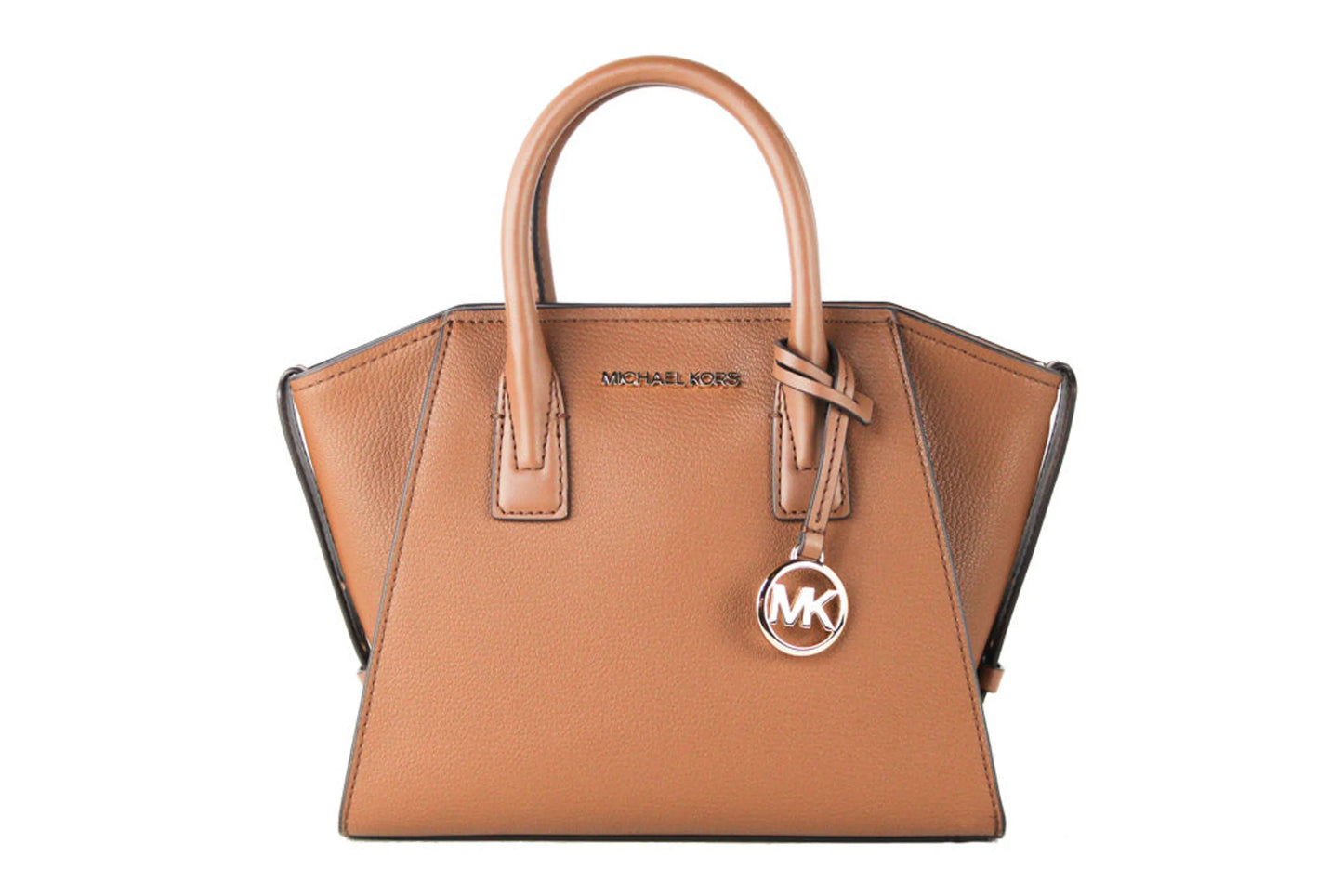 Michael Kors Avril Luggage Pebbled Leather Top Zip Satchel Crossbody Convertible Bag