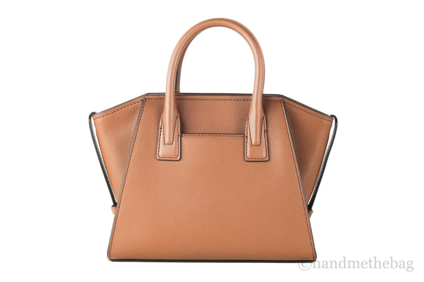 Michael Kors Avril Luggage Pebbled Leather Top Zip Satchel Crossbody Convertible Bag