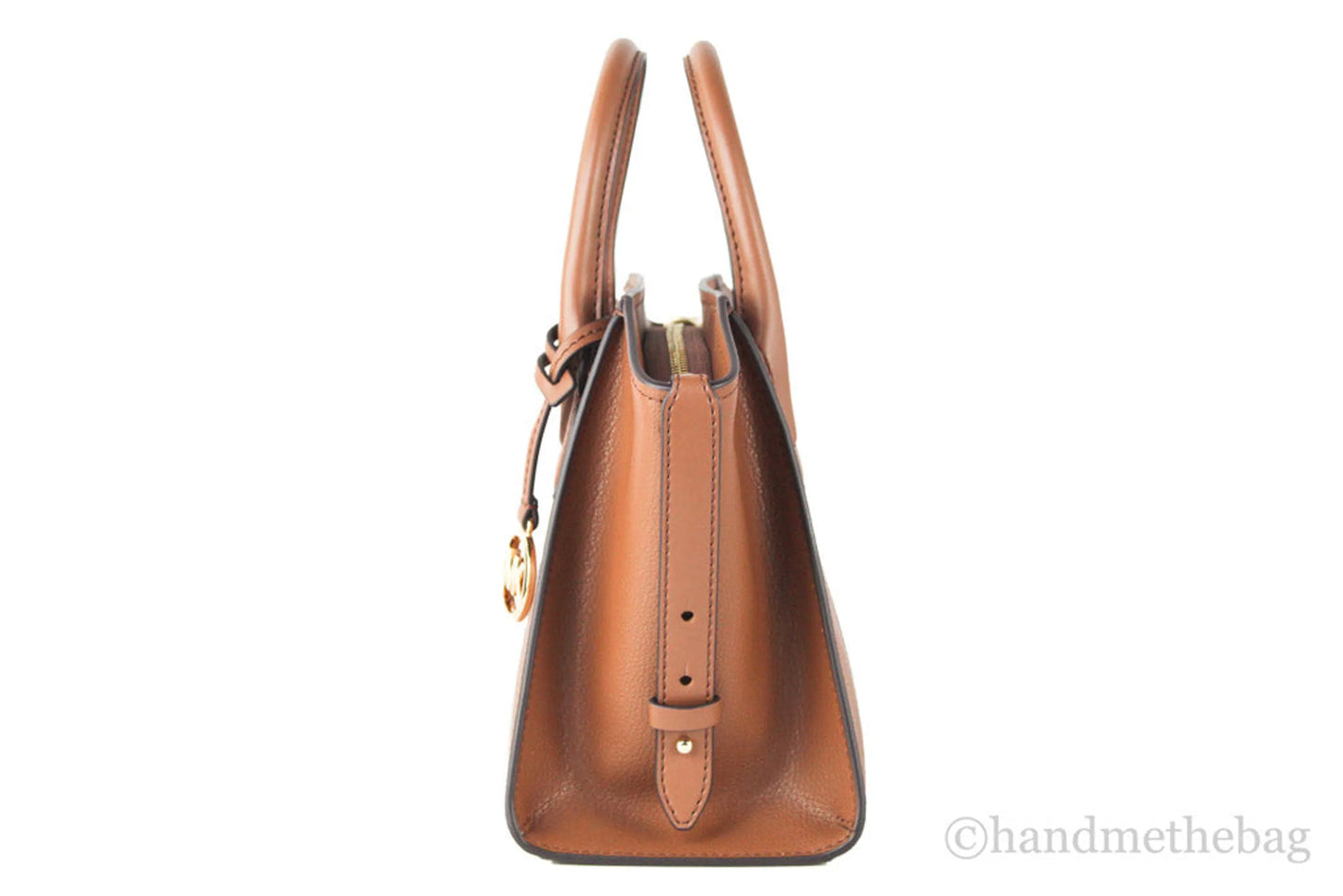 Michael Kors Avril Luggage Pebbled Leather Top Zip Satchel Crossbody Convertible Bag