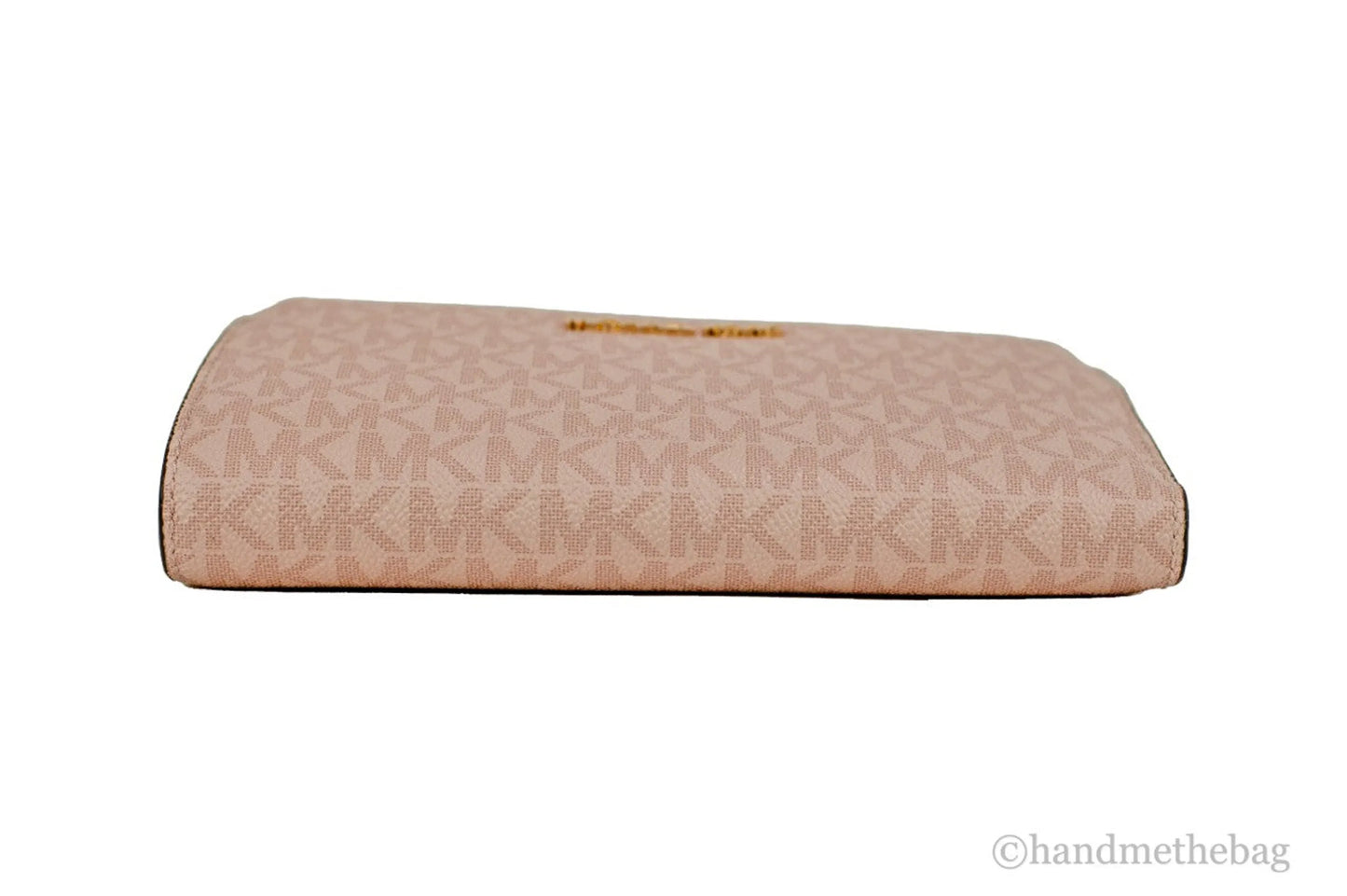 Michael Kors Jet Set Travel Dark Powder Blush PVC Double Zip Wrist Wallet