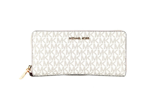 Michael Kors Jet Set Travel Vanilla Pink Continental Wallet