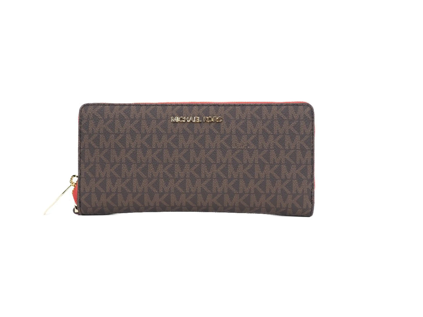 Michael Kors Jet Set Travel Brown Signature Flame Continental Wrist Wallet
