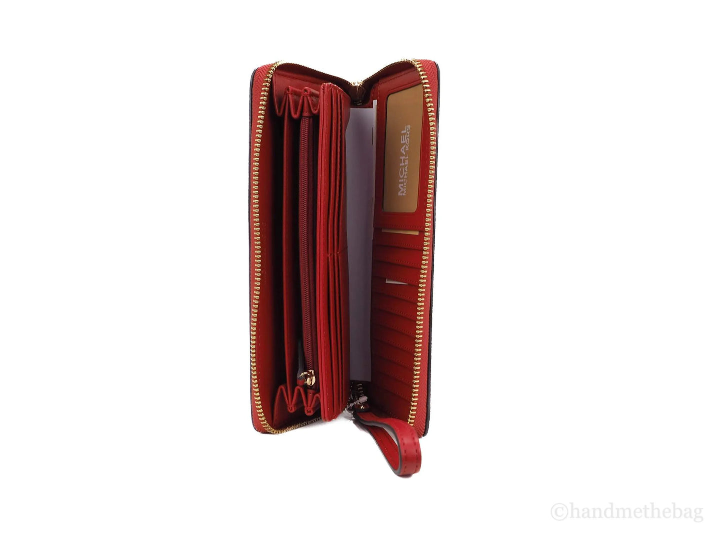 Michael Kors Jet Set Travel Brown Signature Flame Continental Wrist Wallet