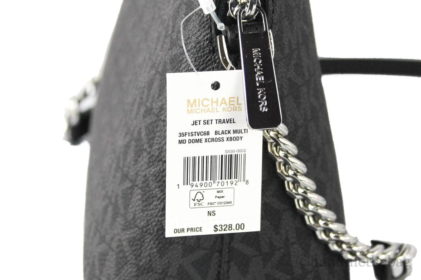 Michael Kors Jet Set Signature PVC X Cross Dome Crossbody Handbag