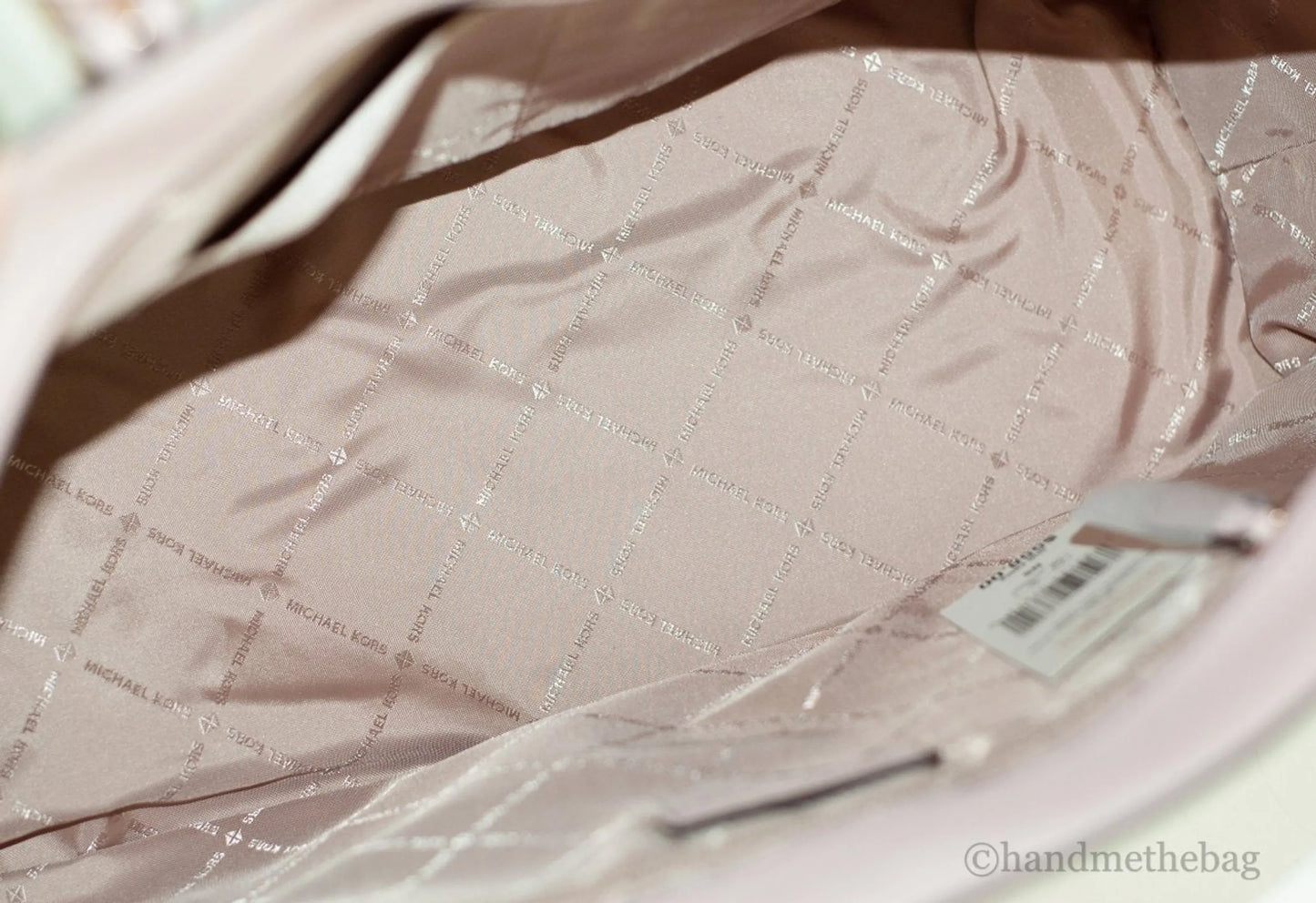 Michael Kors Gilly Dark Powder Blush PVC Travel Drawstring Tote Handbag