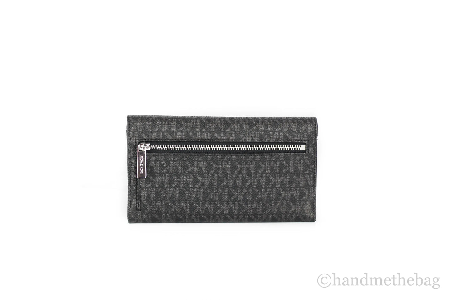 Michael Kors Jet Set Travel Black Logo Trifold Wallet