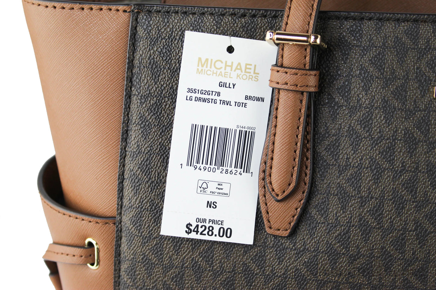 Michael Kors Gilly Brown Travel Drawstring Tote