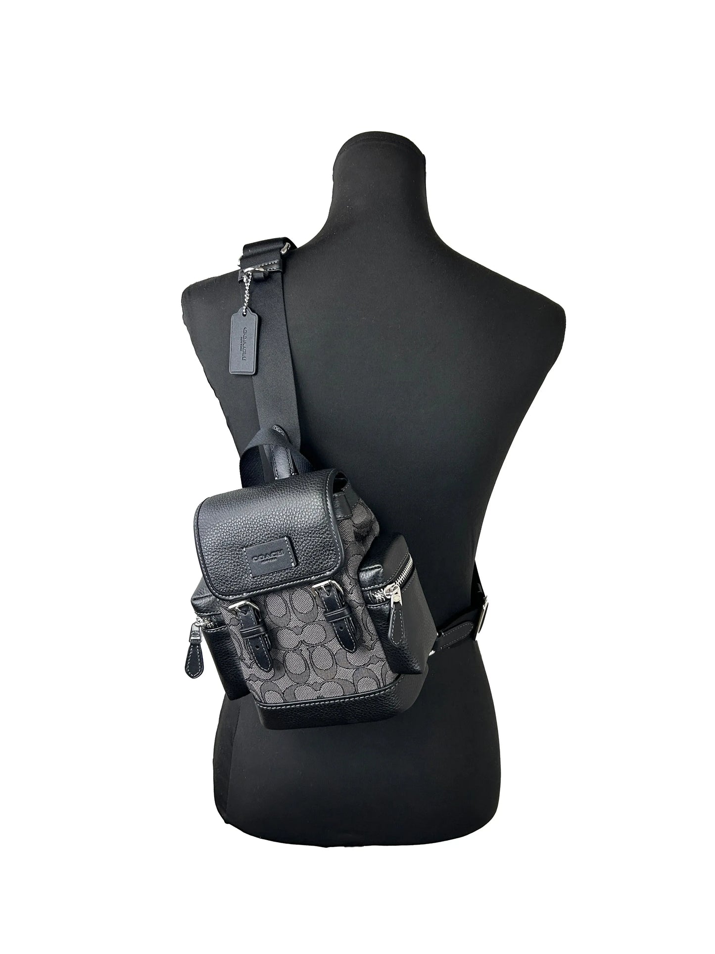 Coach Signature Jacquard Sprint Sling Pack Backpack
