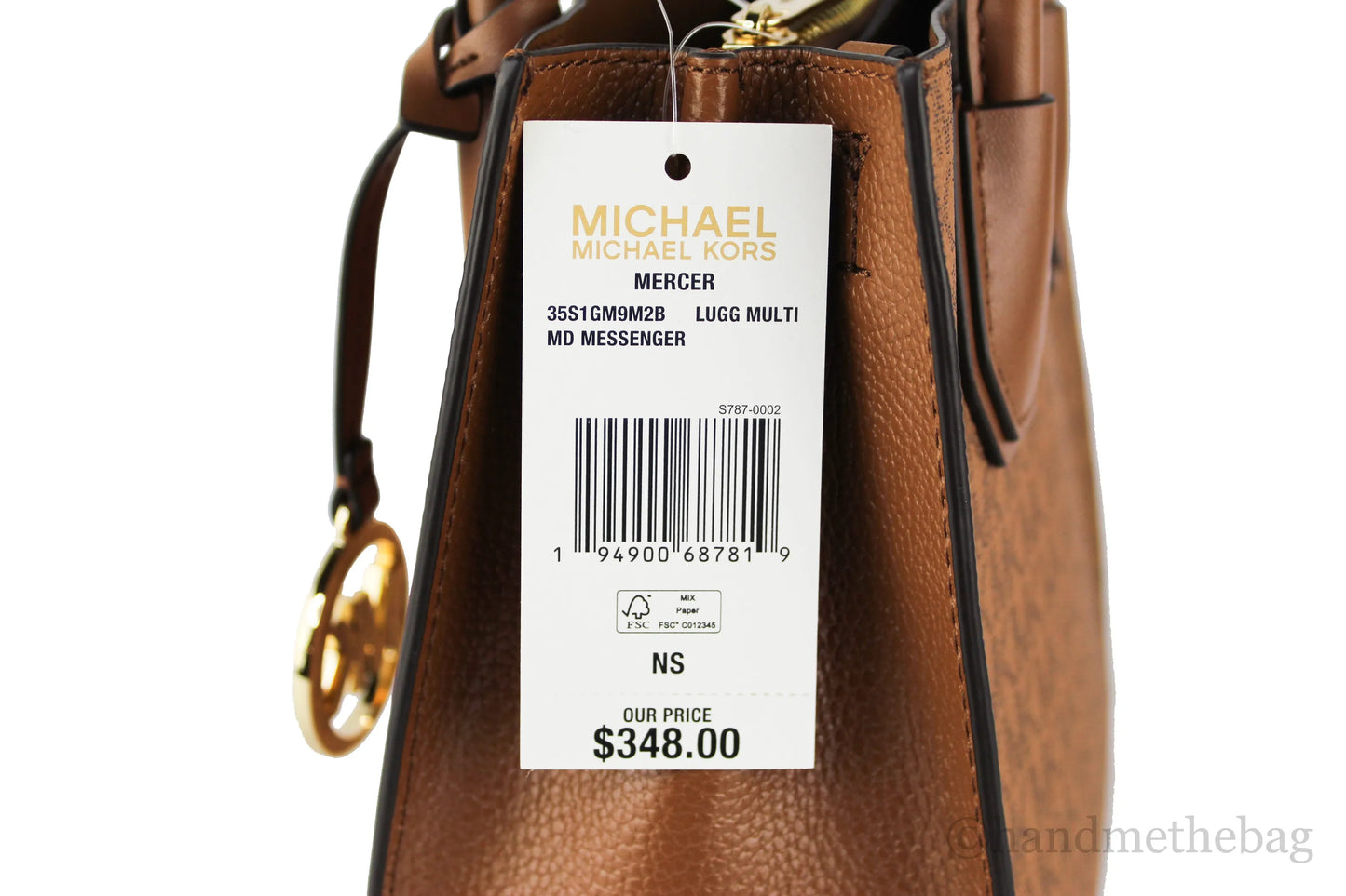 Michael Kors Mercer Luggage Multi Leather Messenger Crossbody Handbag