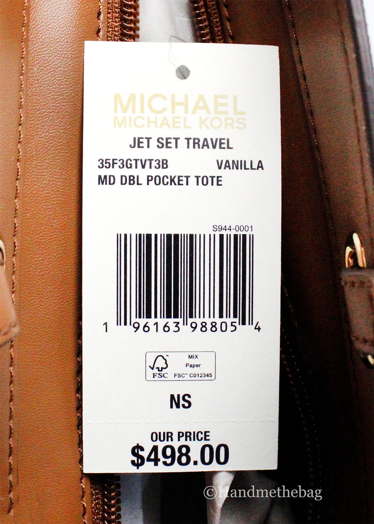 Michael Kors Jet Set Vanilla PVC Double Pocket Tote