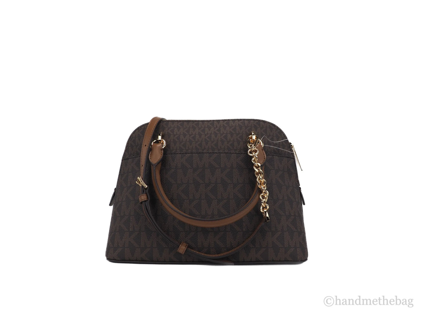 Michael Kors Jet Set Travel Brown Signature PVC Dome X Cross Satchel Bag