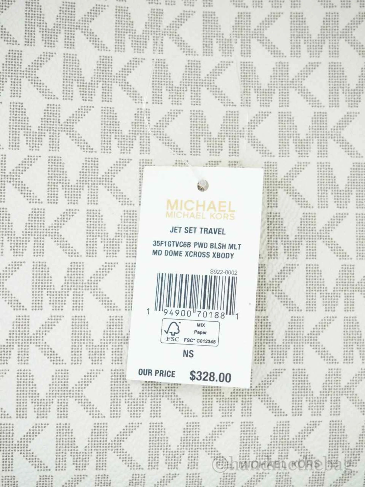 Michael Kors Jet Set X Cross Dome Vanilla/Powder Blush PVC Crossbody Bag