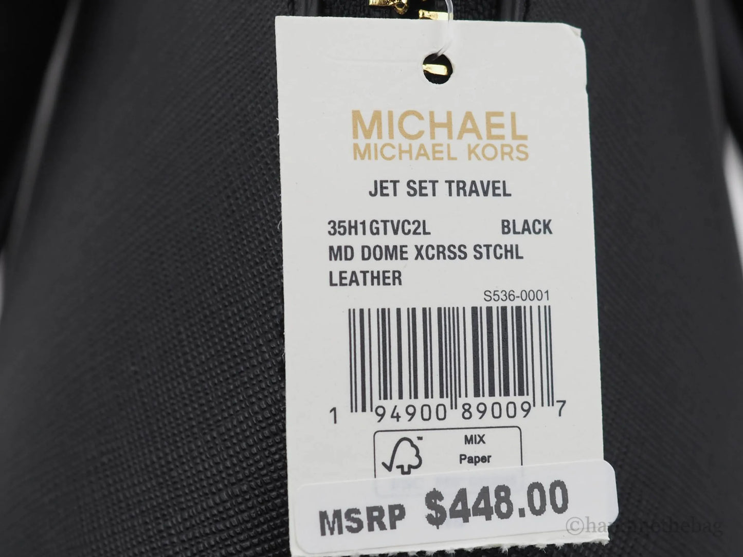 Michael Kors Jet Set Travel Black Saffiano Dome X Cross Convertible Satchel Handbag