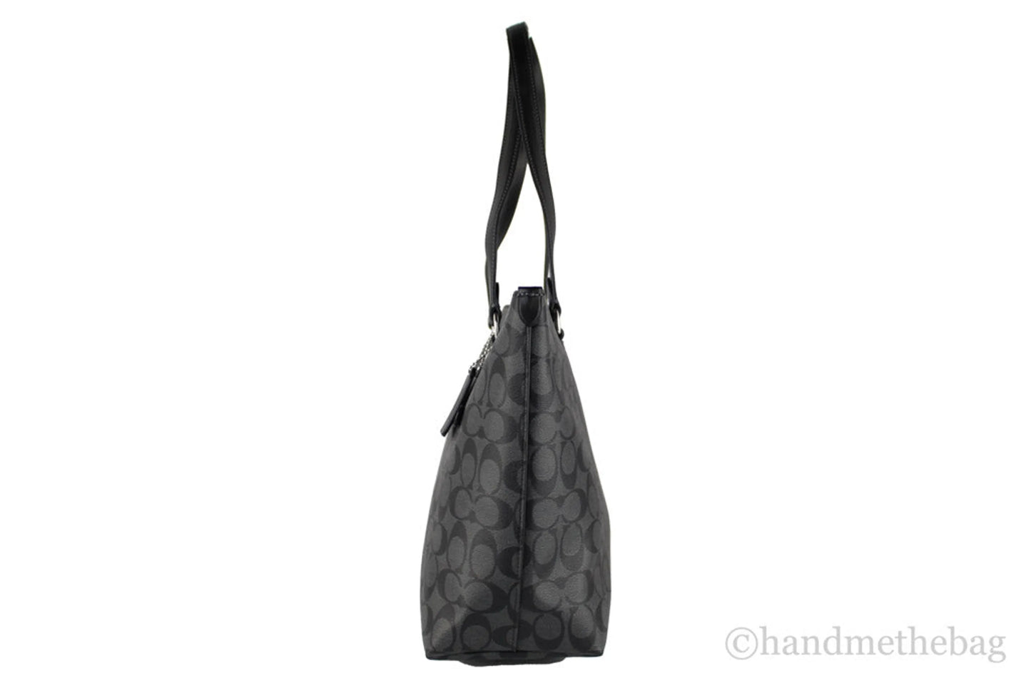 Coach Graphite Signature Coated Canvas Leather Gallery Tote Bag