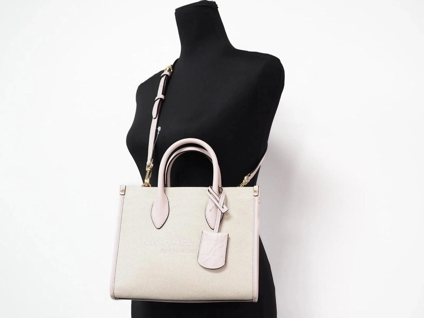 Michael Kors Mirella Canvas Shopper Crossbody Purse