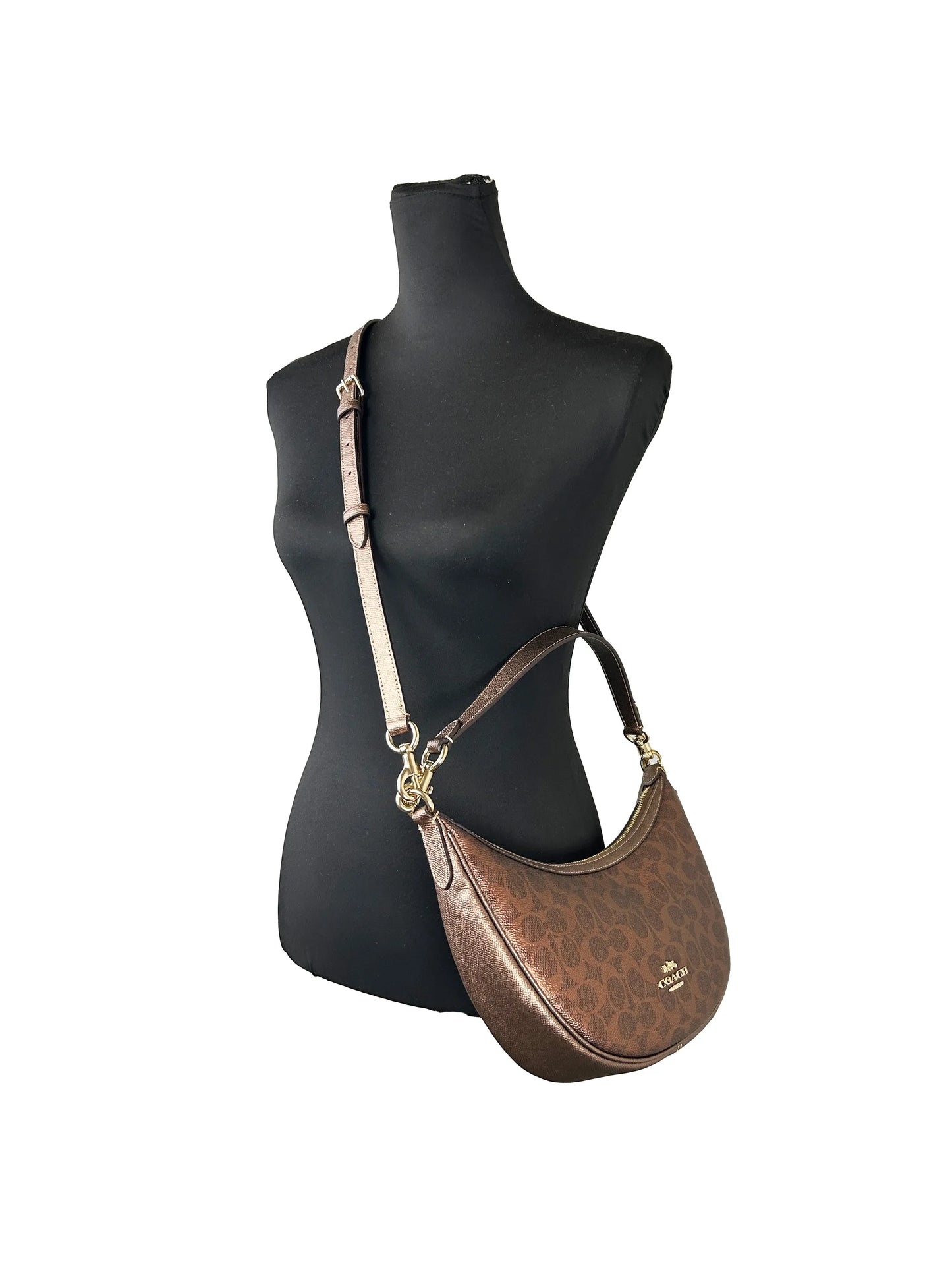 Coach Aria Signature Canvas Shoulder Bag Purse
