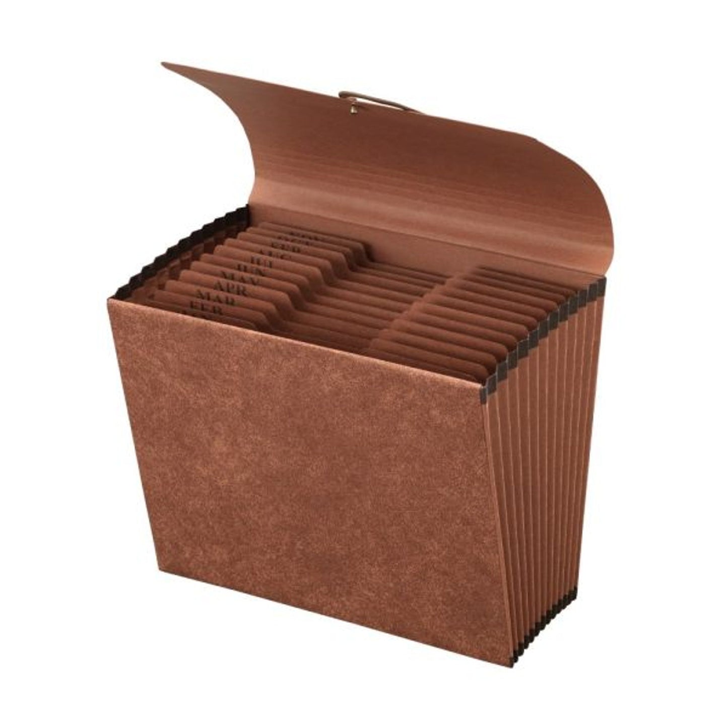 U Brands Expandable File, 13 Pocket Recycled Pleather Light Brown
