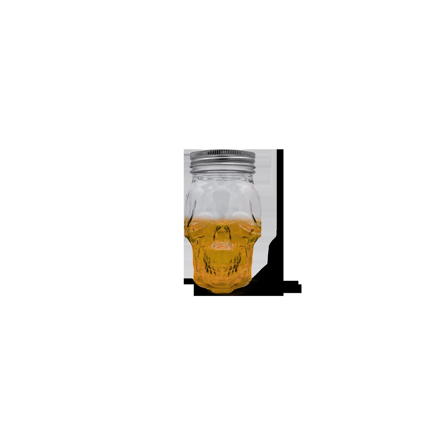 Skull Mason Jar with Lid, 4-Piece Set (2 skull Mason Jars & 2 Lids) 16oz, Clear-2