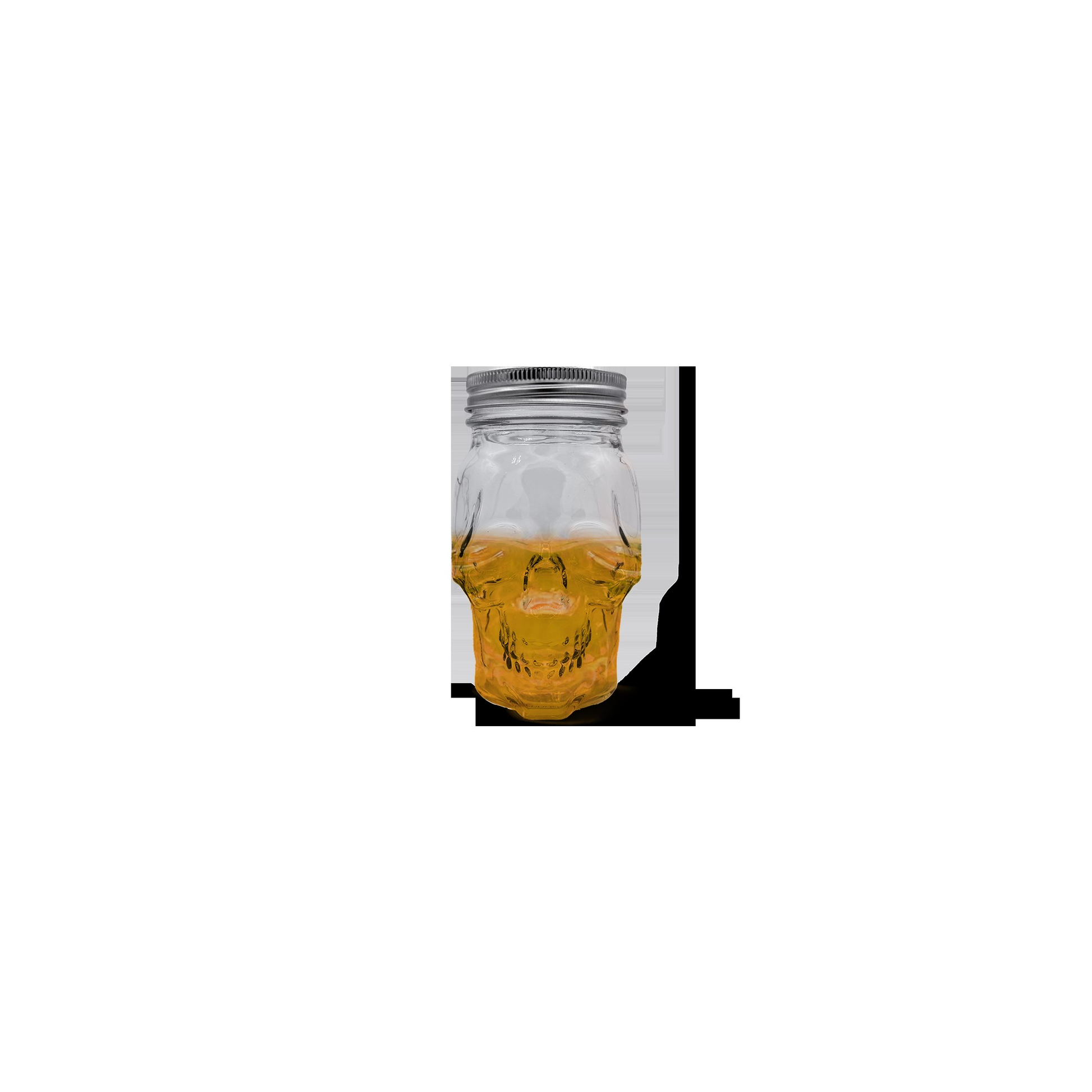 Skull Mason Jar with Lid, 4-Piece Set (2 skull Mason Jars & 2 Lids) 16oz, Clear-2
