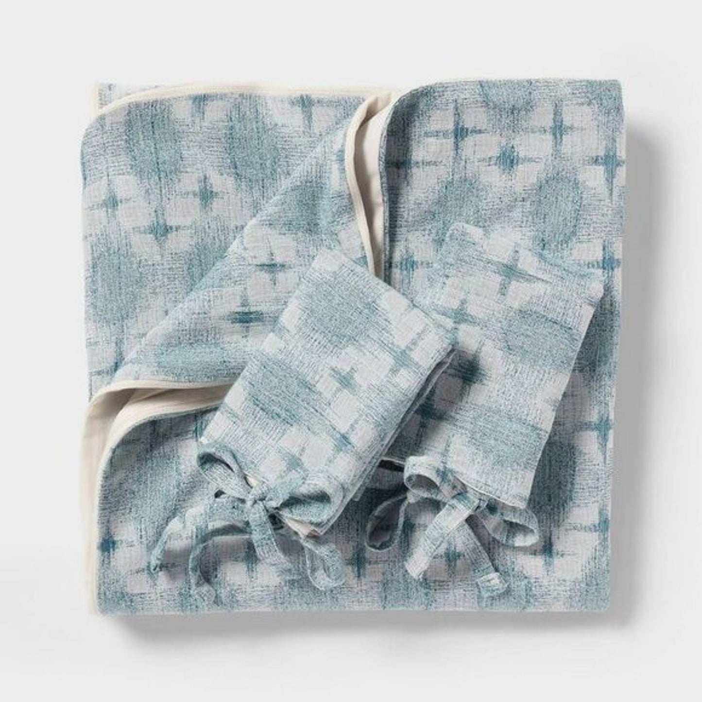 Threshold King Ikat Duvet Cover Set Ivory/Mauve - Cotton Slub