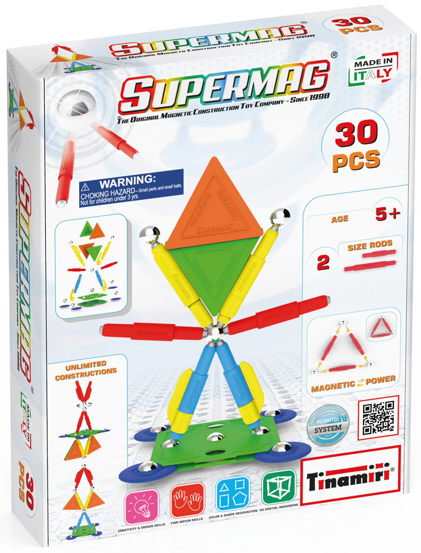 Tinamiri Supermag - Multicolor 30 - Magnetic Building Set, 1000 Piece Jigsaw Puzzle