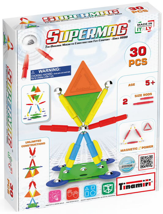Tinamiri Supermag - Multicolor 30 - Magnetic Building Set, 1000 Piece Jigsaw Puzzle