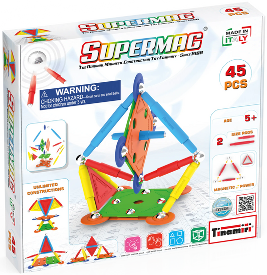 Tinamiri Supermag - Multicolor 45 - Magnetic Building Set, 1000 Piece Jigsaw Puzzle