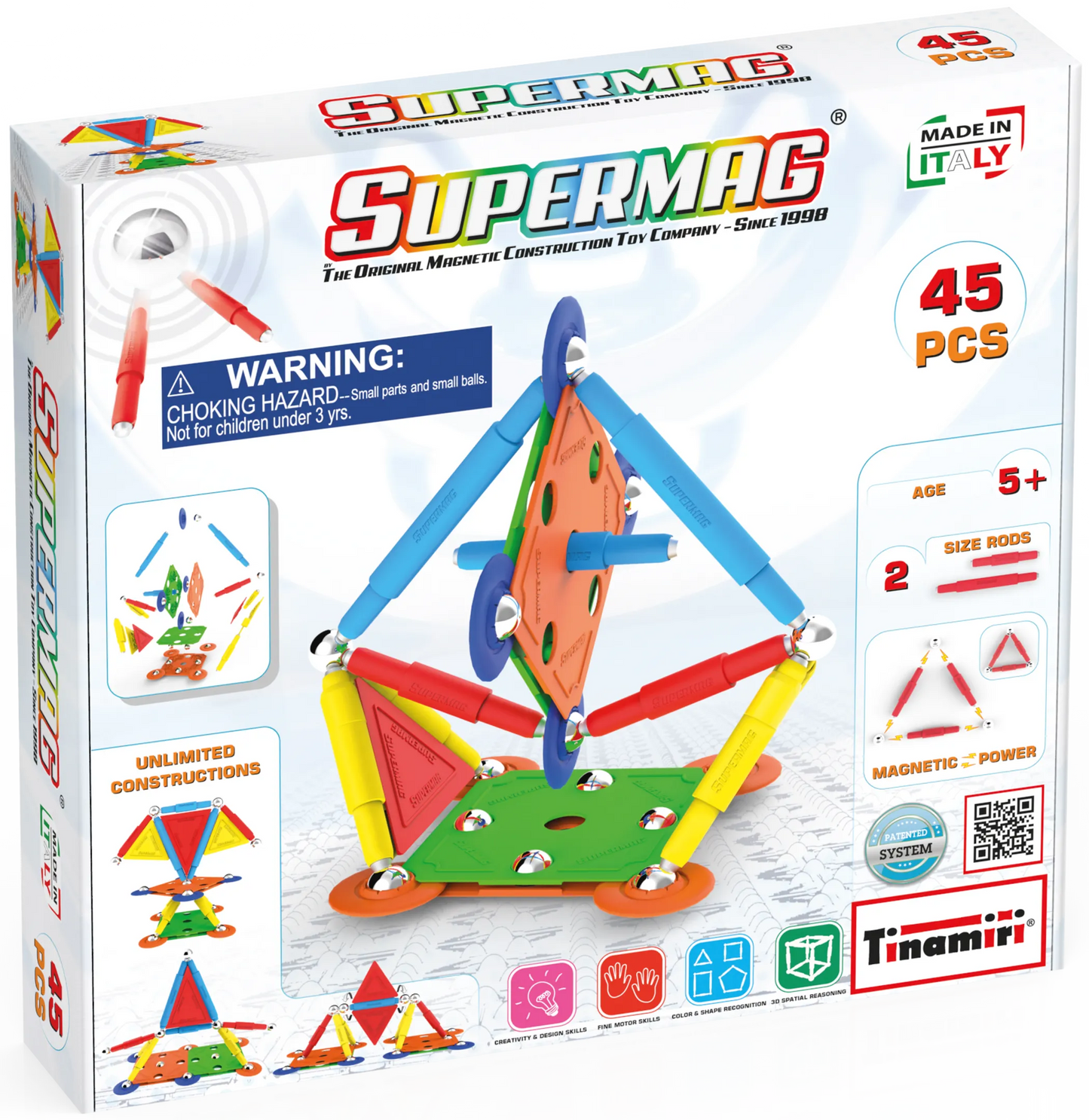 Tinamiri Supermag - Multicolor 45 - Magnetic Building Set, 1000 Piece Jigsaw Puzzle